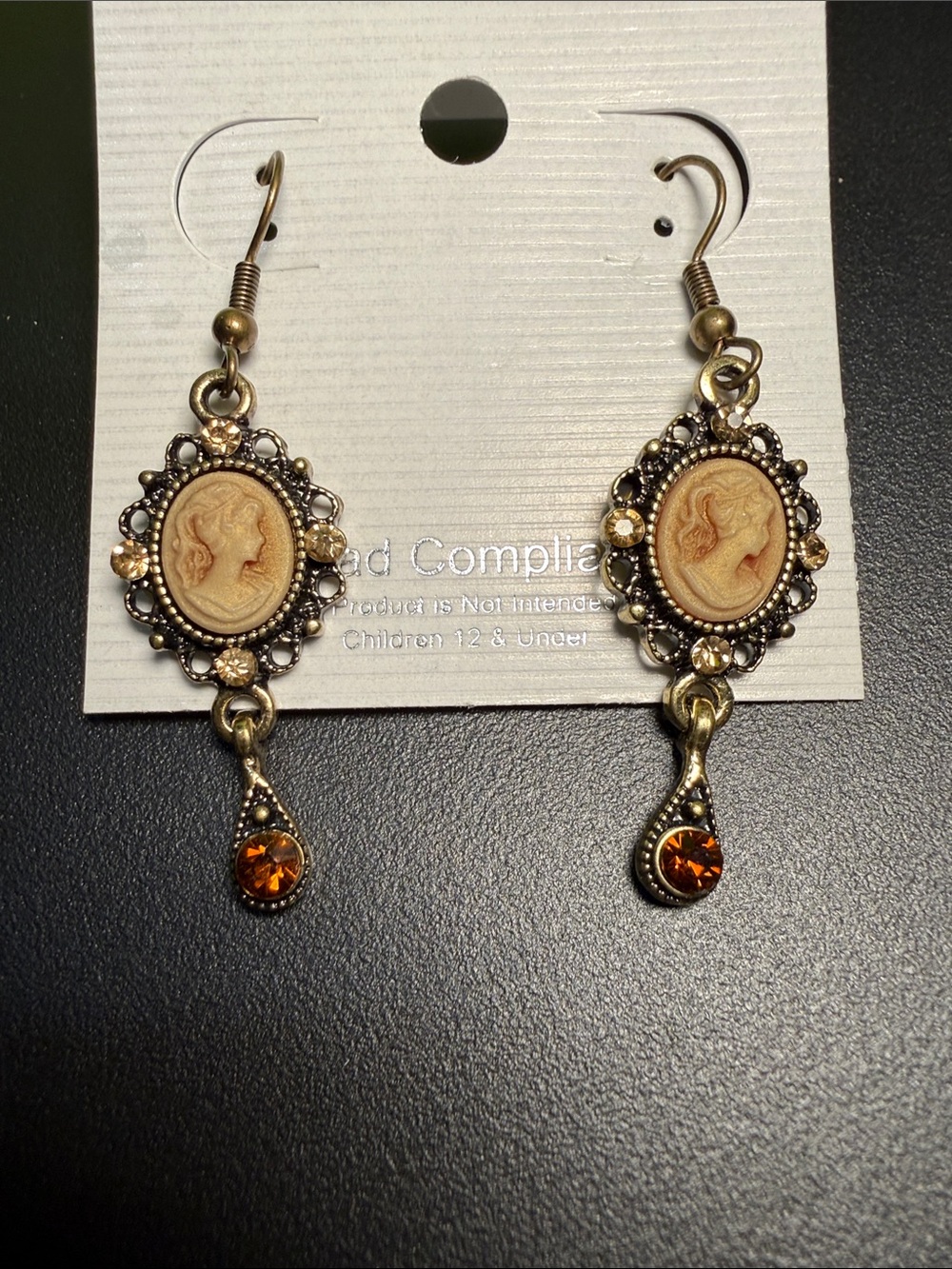 vintage style brown earrings